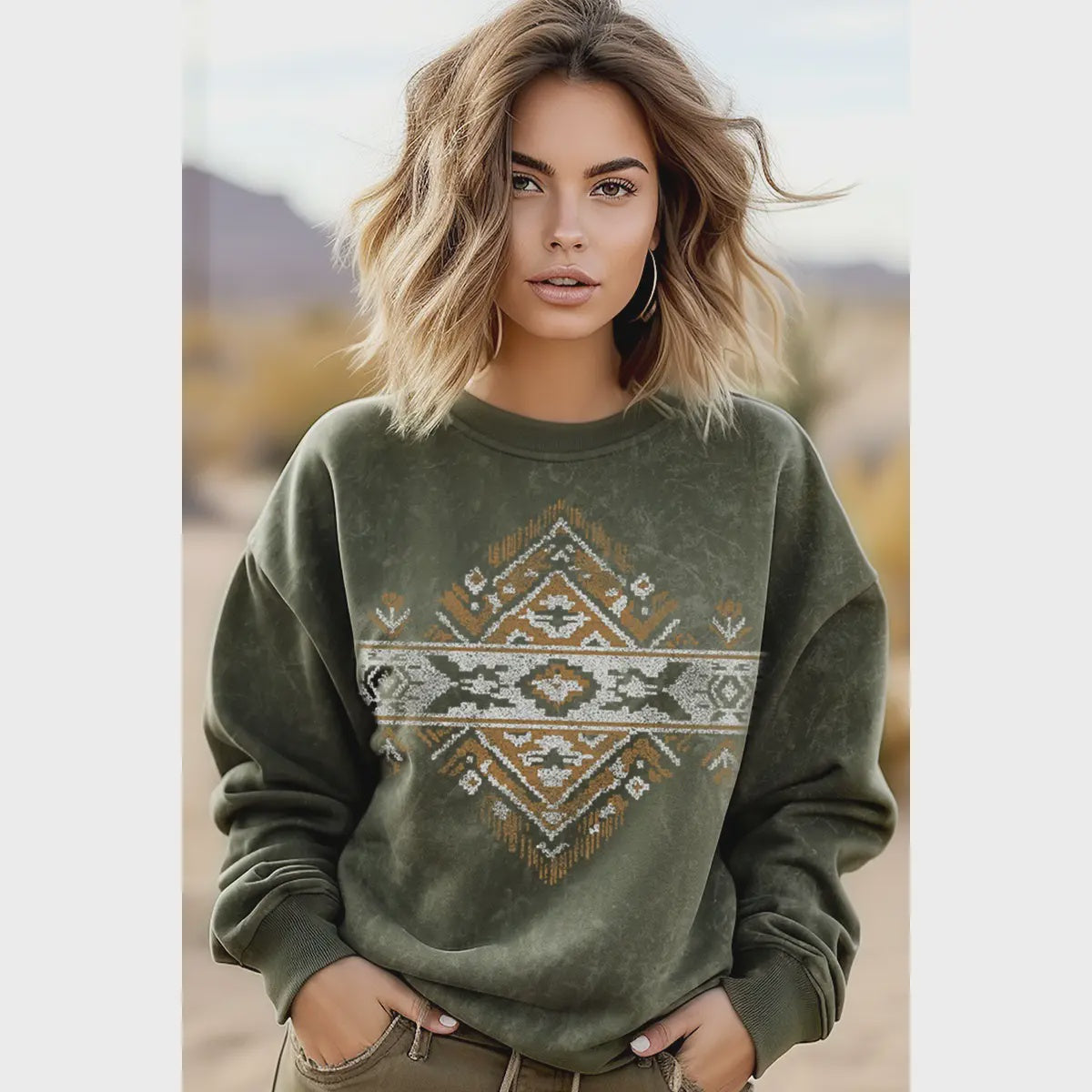 Sweatshirt - Vintage Aztec Mineral