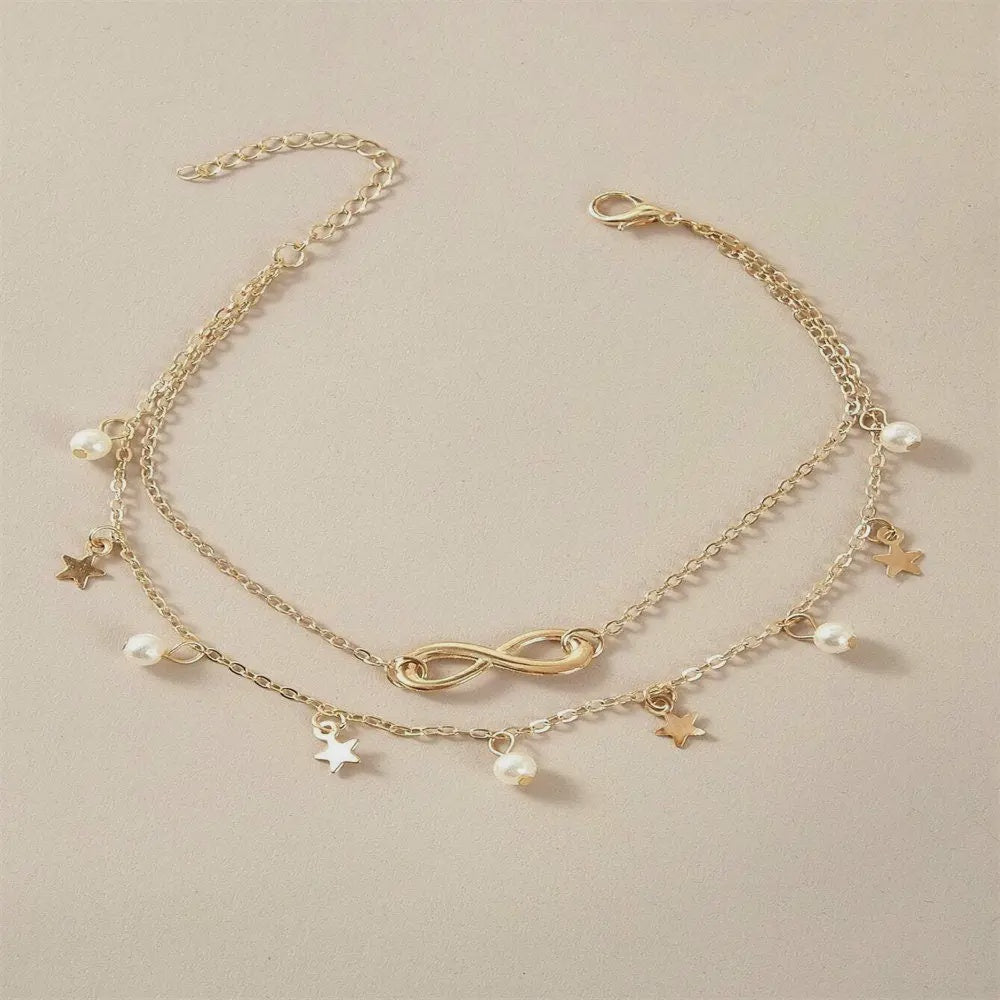 Anklet - Layered Star