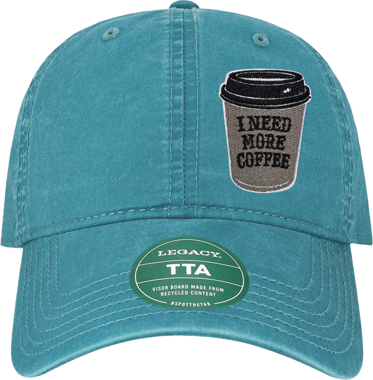 Decorated Hat - Need Coffee on TTA Marine Blue