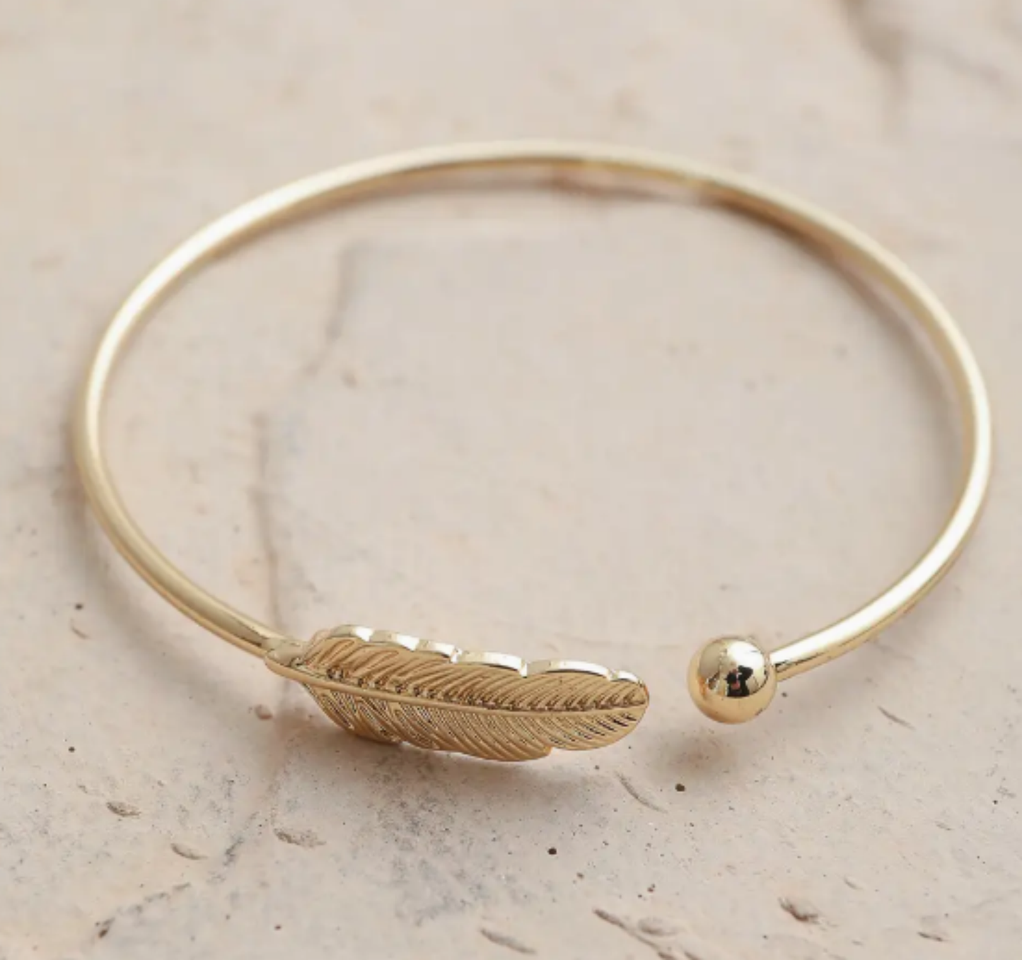 Bracelet - Gold Minimalistic Feather