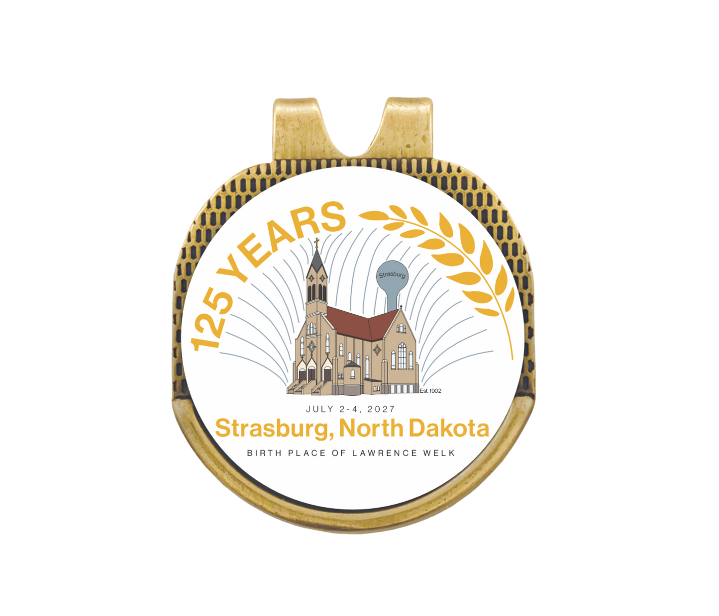 Hat Clip With Golf Ball Marker - Strasburg 125th