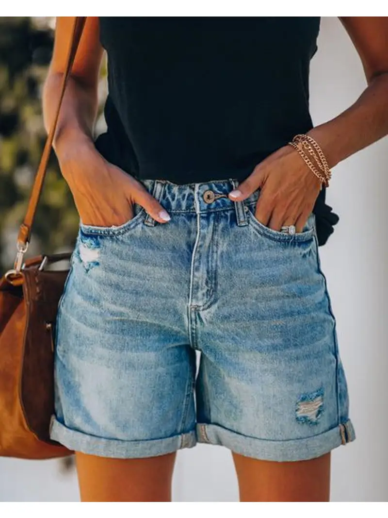 Shorts - High Waisted Folded Hem