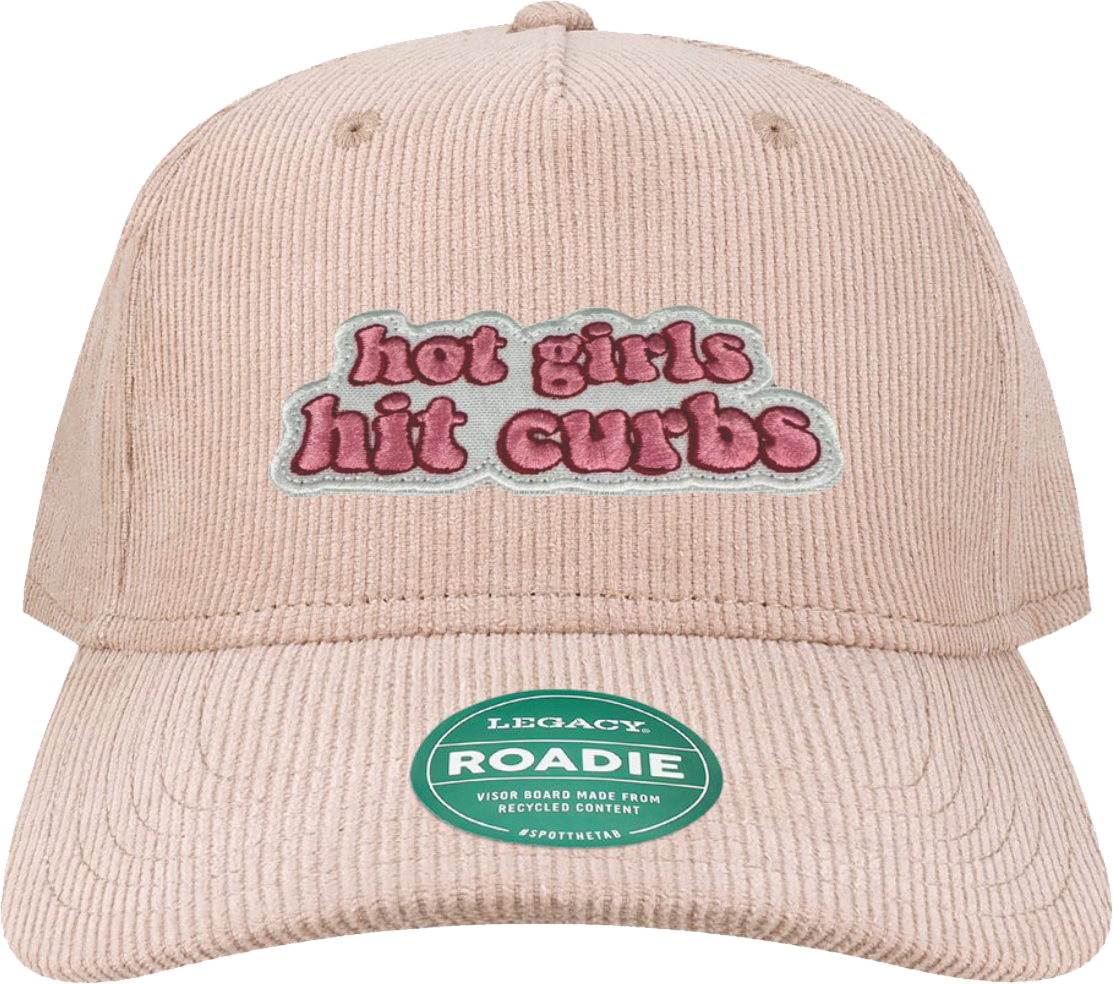 Decorated Hat - Hot Girls Curbs On Dusty Rose Corduroy Roadie