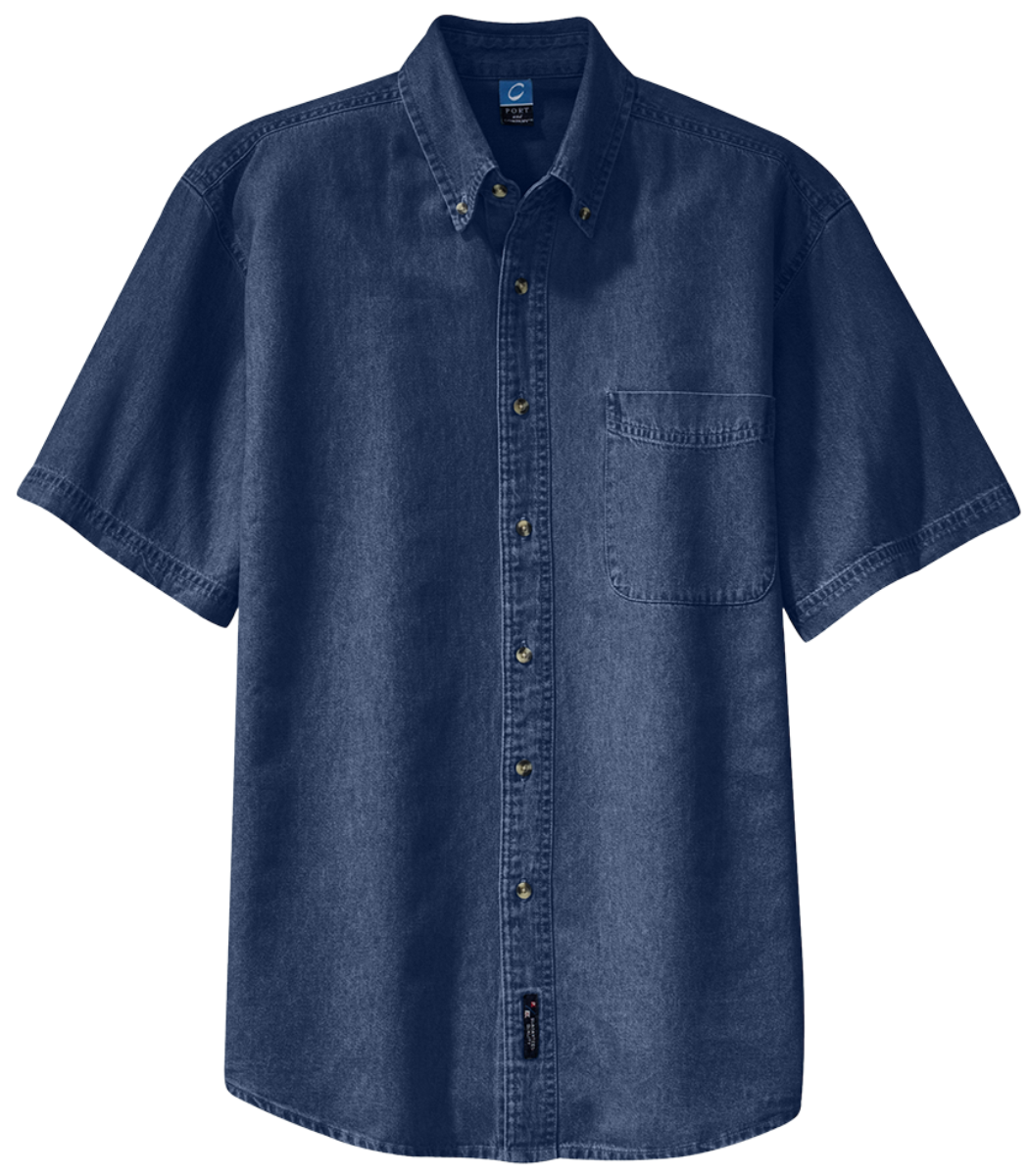 SP11 - Men's Short Sleeve Denim Shirt - Herreid