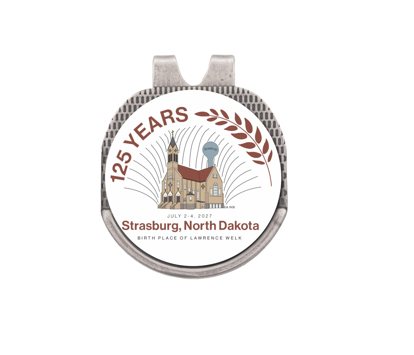 Hat Clip With Golf Ball Marker - Strasburg 125th