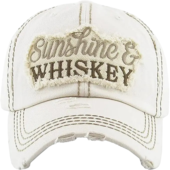 Decorated Hat - Vintage Patch Sunshine & Whiskey