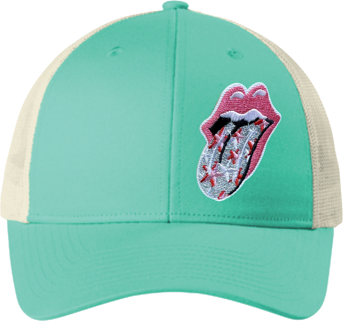 Decorated Hat - Tongue On Seafoam