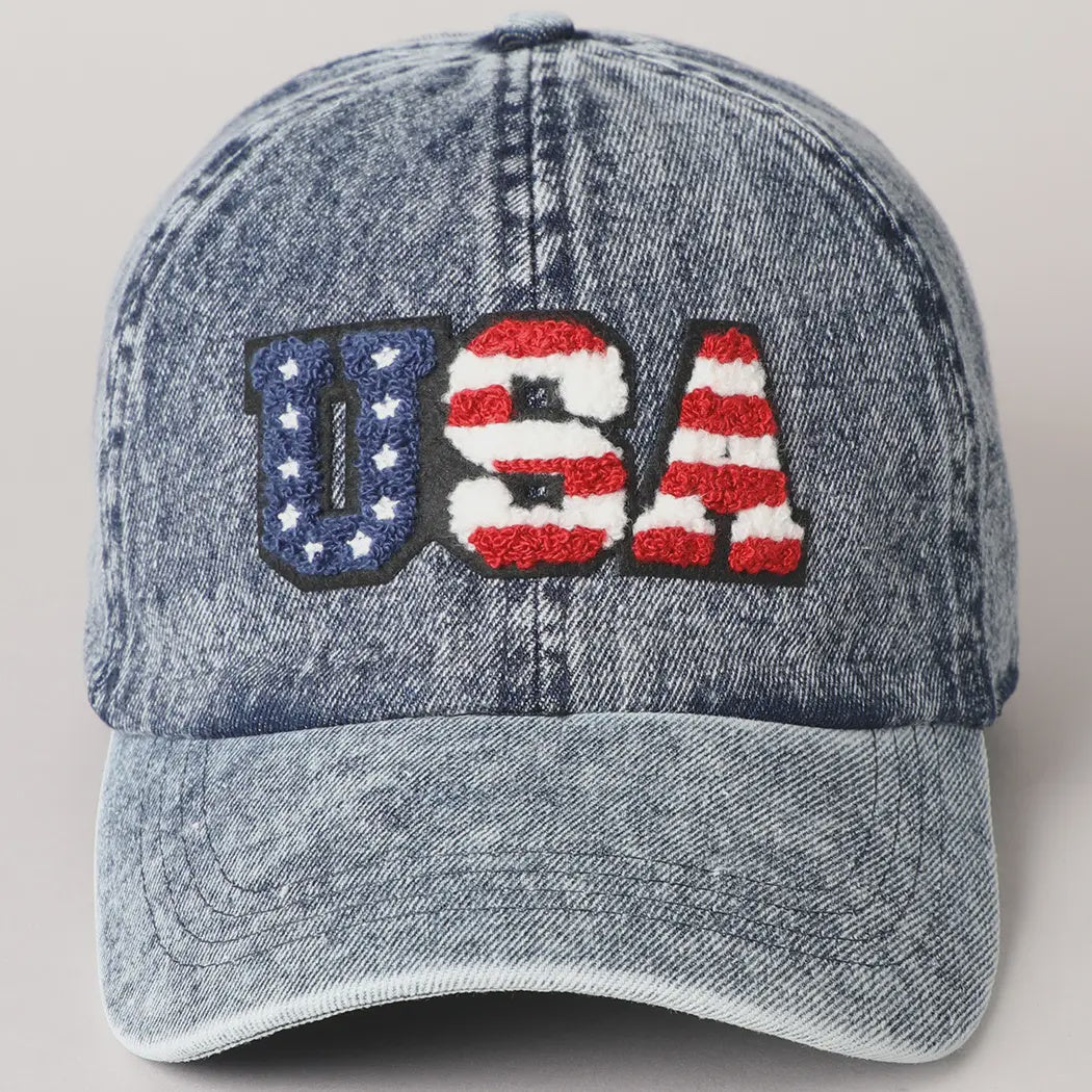 Decorated Hat - USA Chenille Patch