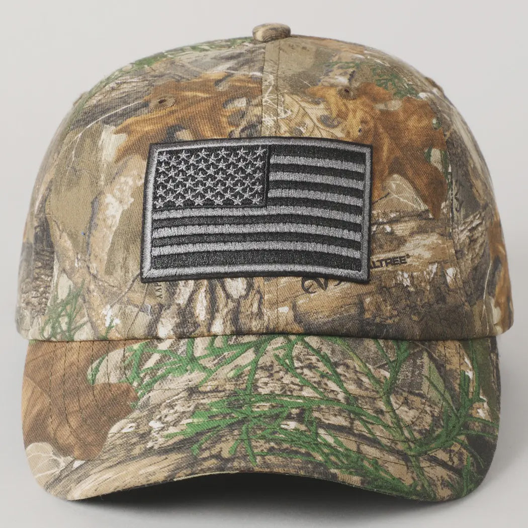 Decorated Hat - Camo USA Flag Embroidery Patch