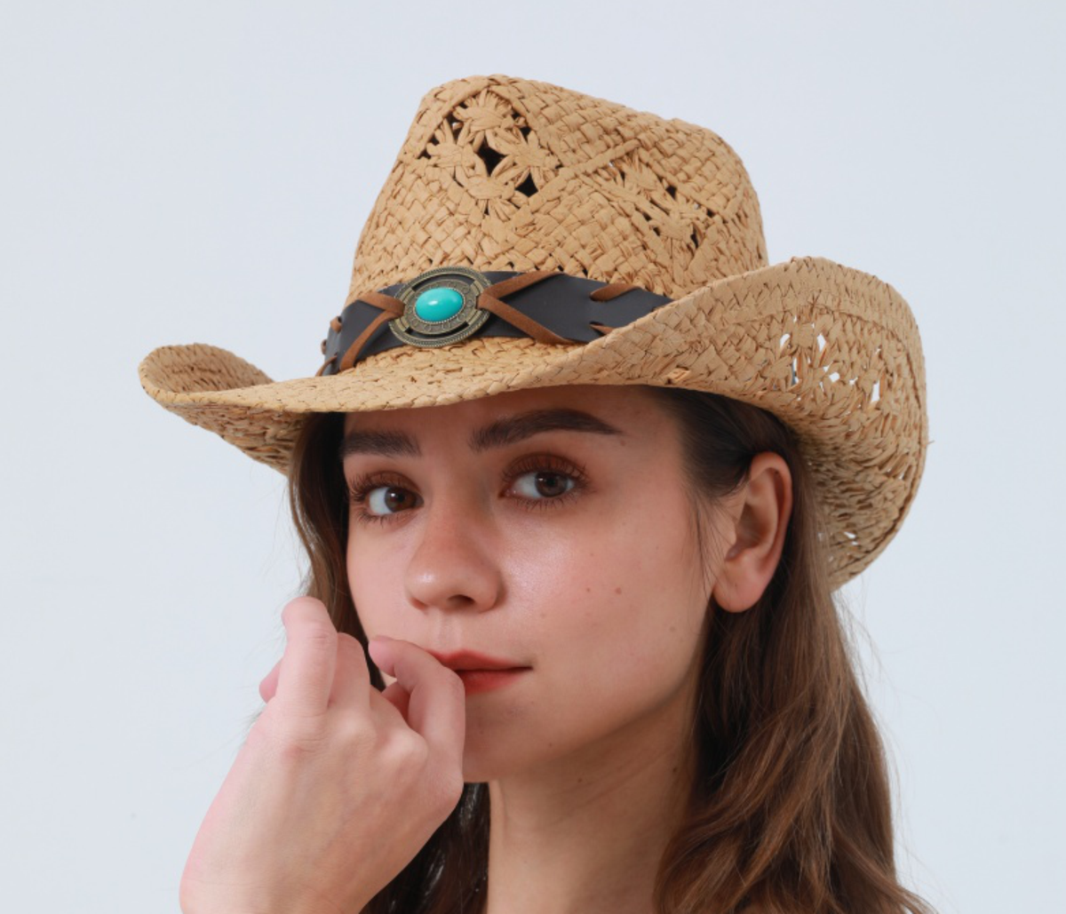 Cowboy Hat - Mocha Boho Raffia