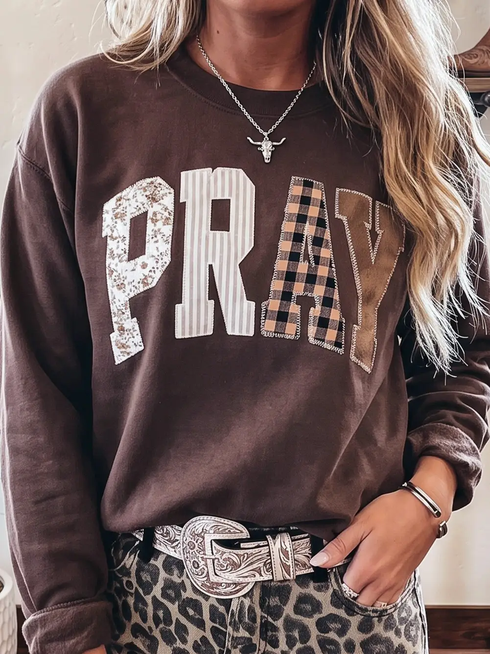 Sweatshirt - Pray Embroidered Patch