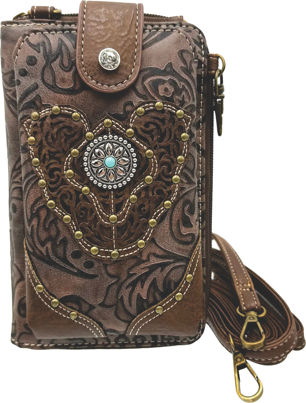 Wallet - Floral Damask Crossbody Phone