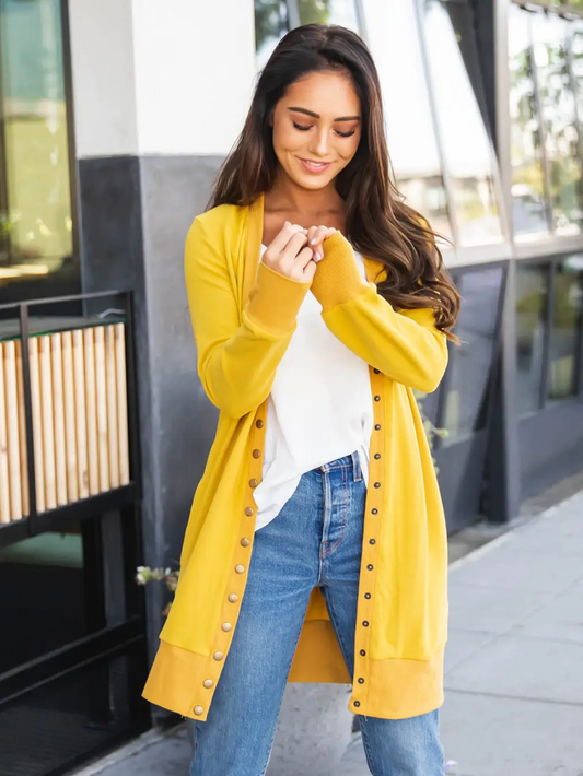 76165 - Solid Cleo Snap Cardigan - Herreid