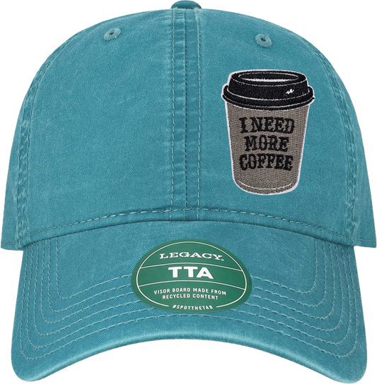Decorated Hat - Need Coffee on TTA Marine Blue