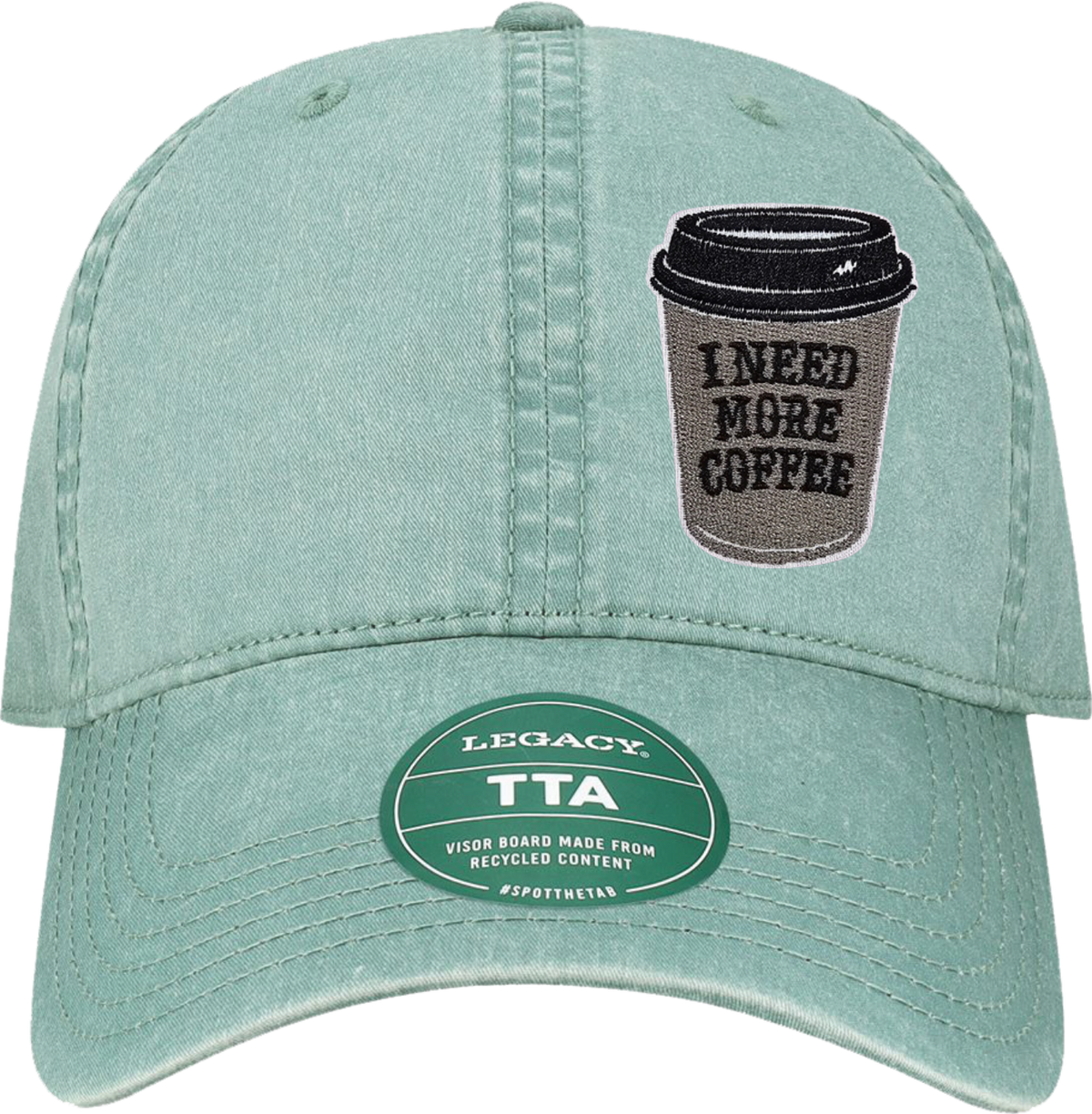 Decorated Hat - Need Coffee on TTA Soft Pine