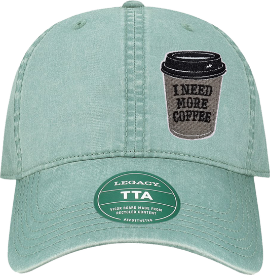 Decorated Hat - Need Coffee on TTA Soft Pine