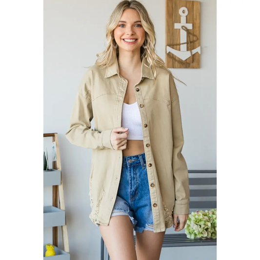 Shacket - Color Washed Button Down