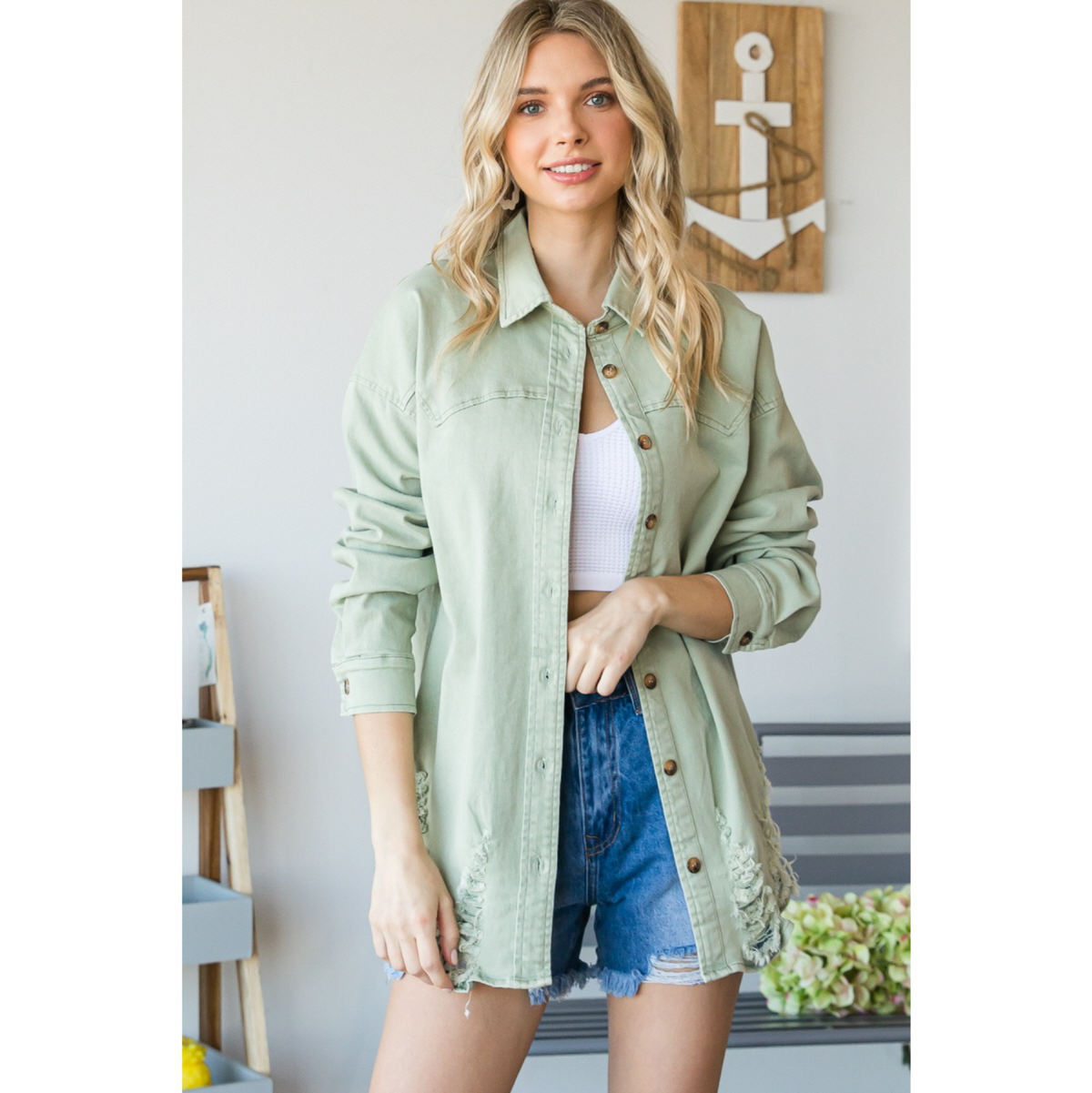 Shacket - Color Washed Button Down