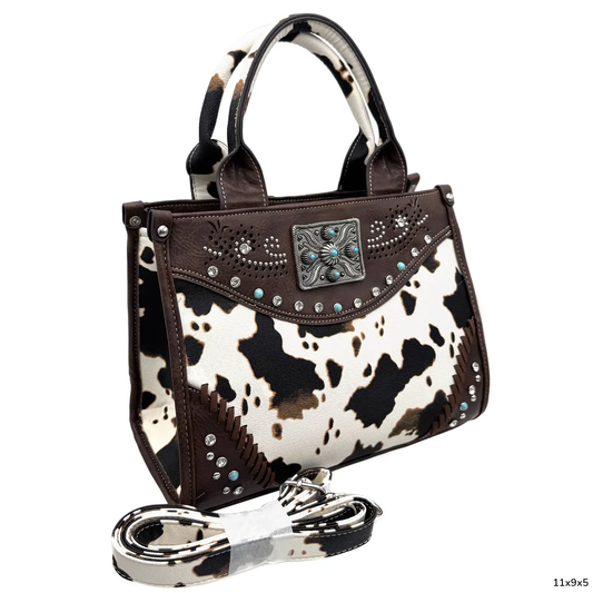 Purse - Concho Western Cow Print
