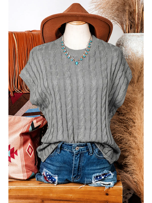 Sweater - Crew Neck Cable Knit