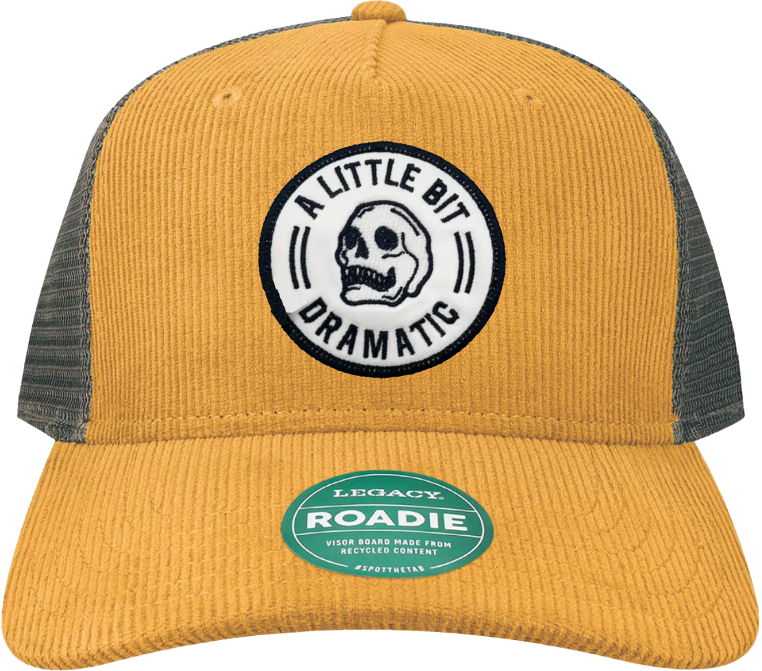 Decorated Hat - Dramatic On Mustard Corduroy Roadie