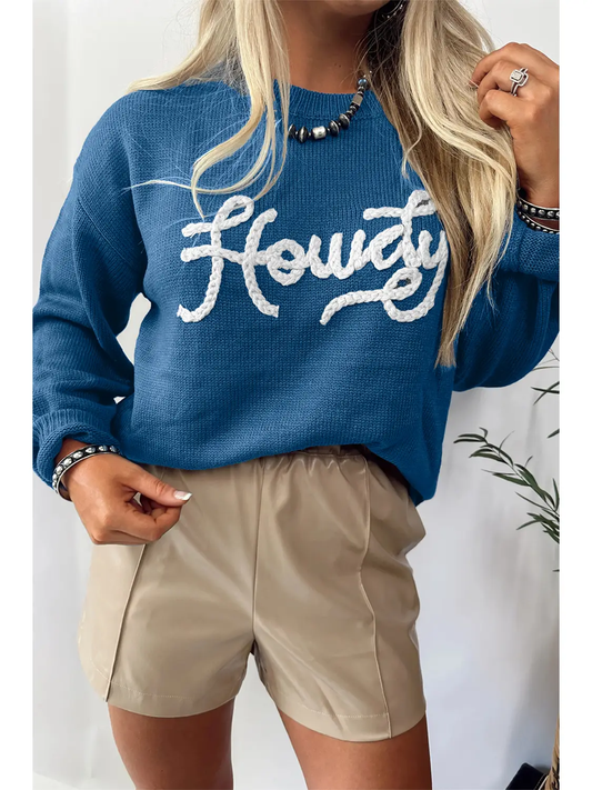 Sweater - Embroidered Howdy