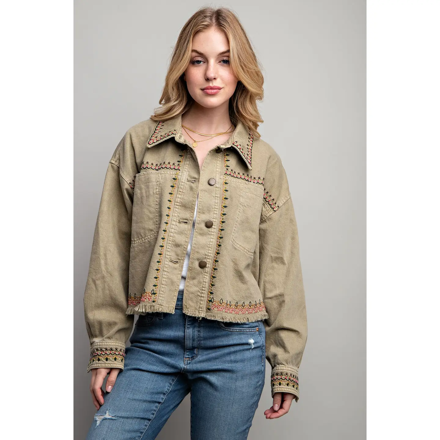 Jacket - Embroidered Wash Western