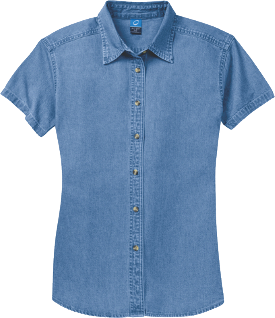 LSP11 - Women's Short Sleeve Denim Shirt - Herreid