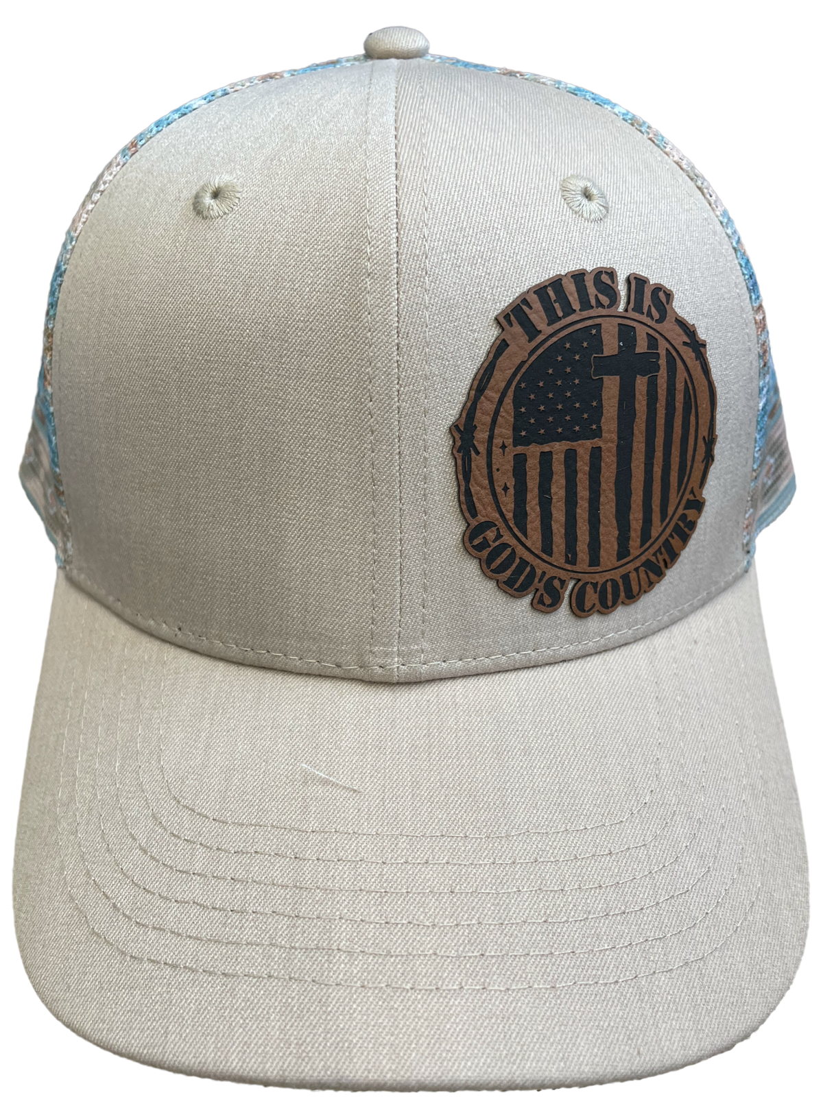 Decorated Hat - God's Country On Brown/Turq Aztec
