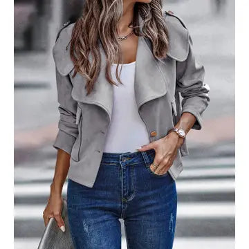 Jacket - Button Front Open Pockets