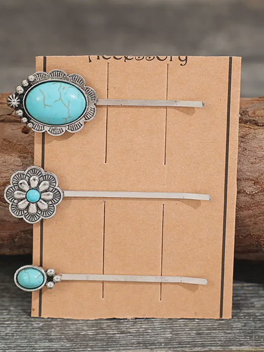 Hair Clip - Turquoise Western