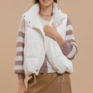 Vest - Zip Up High Neck Puffer