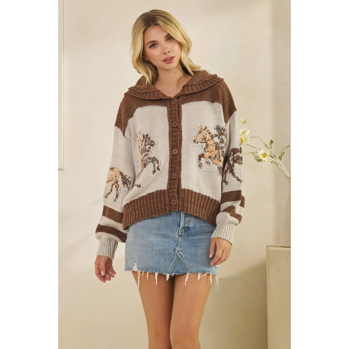Sweater - Horse Print