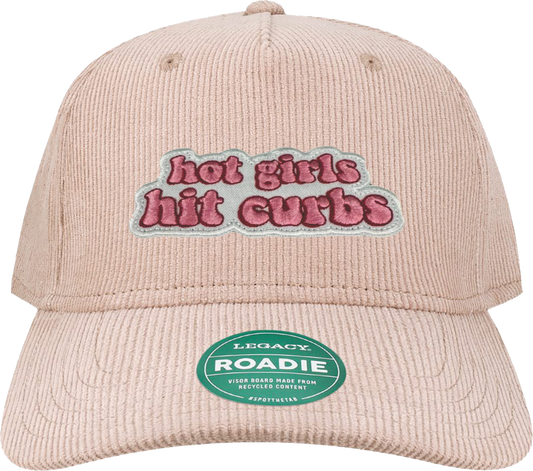 Decorated Hat - Hot Girls Curbs On Dusty Rose Corduroy Roadie
