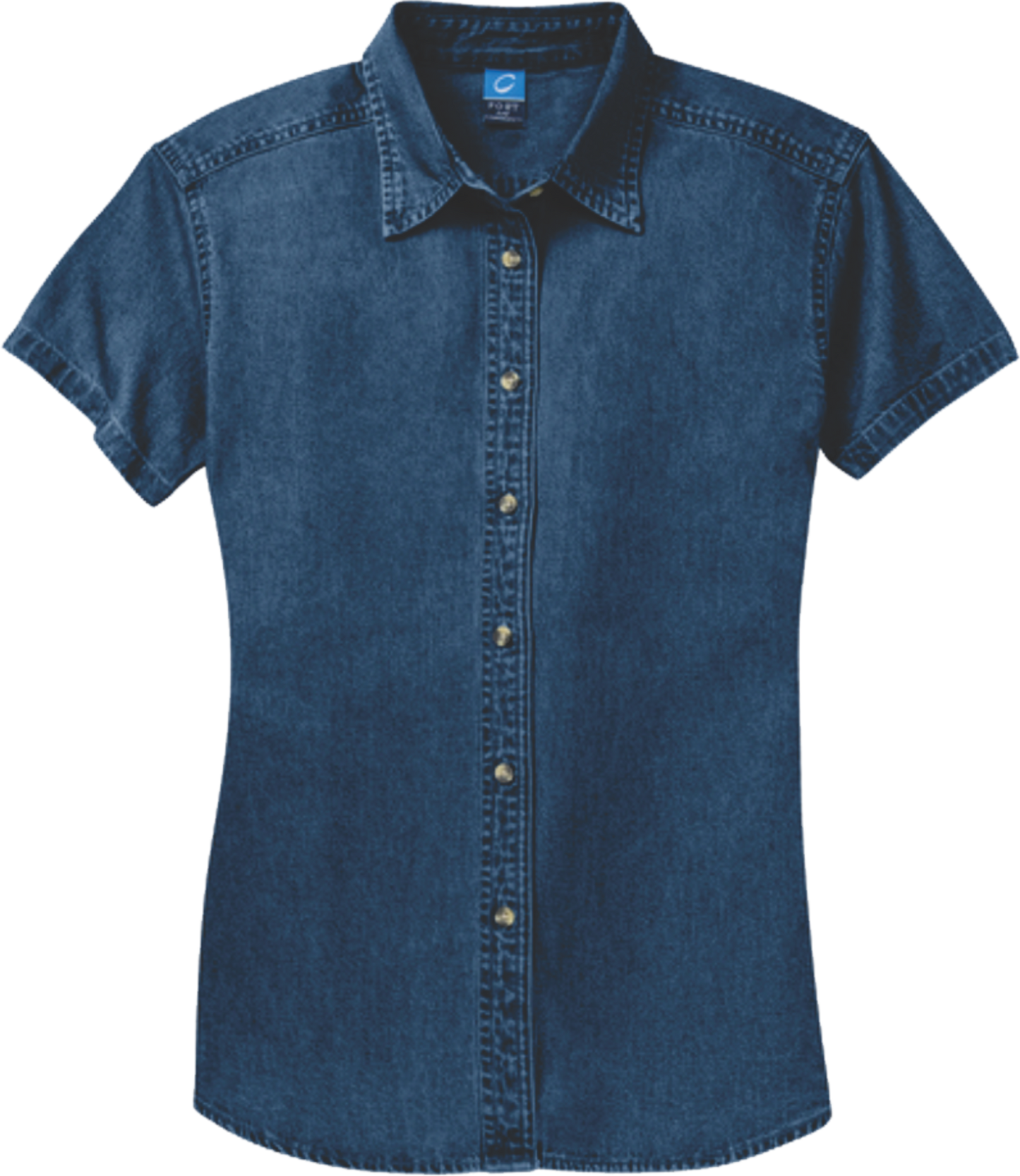 LSP11 - Women's Short Sleeve Denim Shirt - Herreid