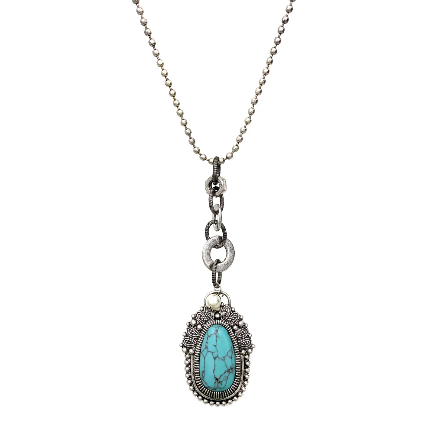 Necklace - Western Stone Pendant Lariat