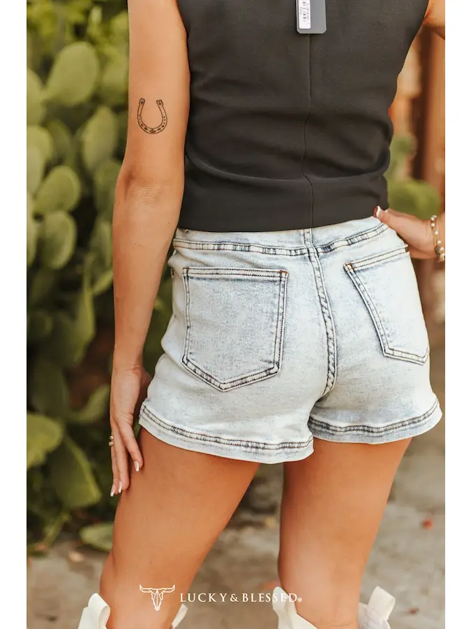 Skort - Light Acid Wash Mini Denim