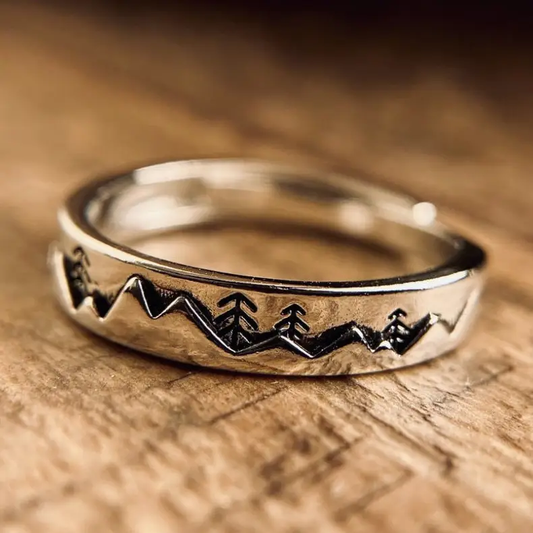 Ring - Mountain / Tree Engraved