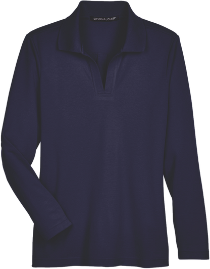 DG20LW - Women's Performance Plaited Long Sleeve Polo - AMC