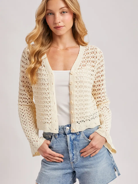 Cardigan - Open Knit Crochet