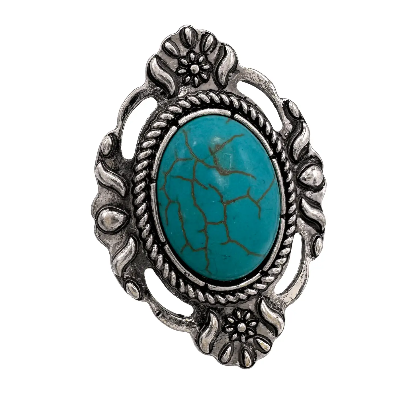 Ring - Large Oval Stone Leaf