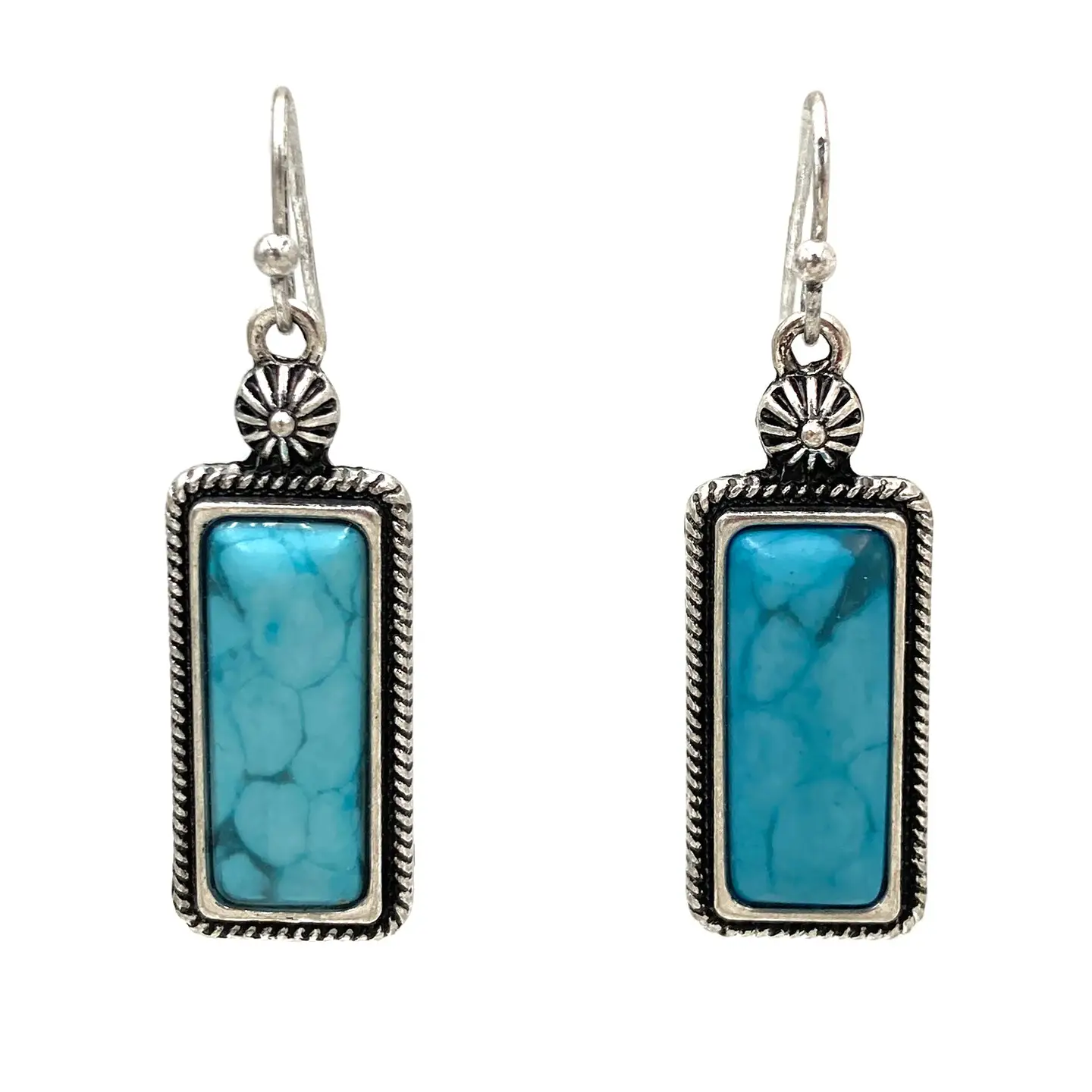 Earring - Rectangle Stone Dangle