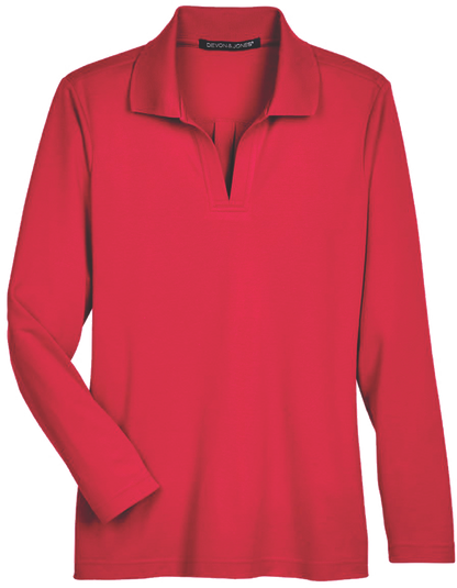 DG20LW - Women's Performance Plaited Long Sleeve Polo - AMC