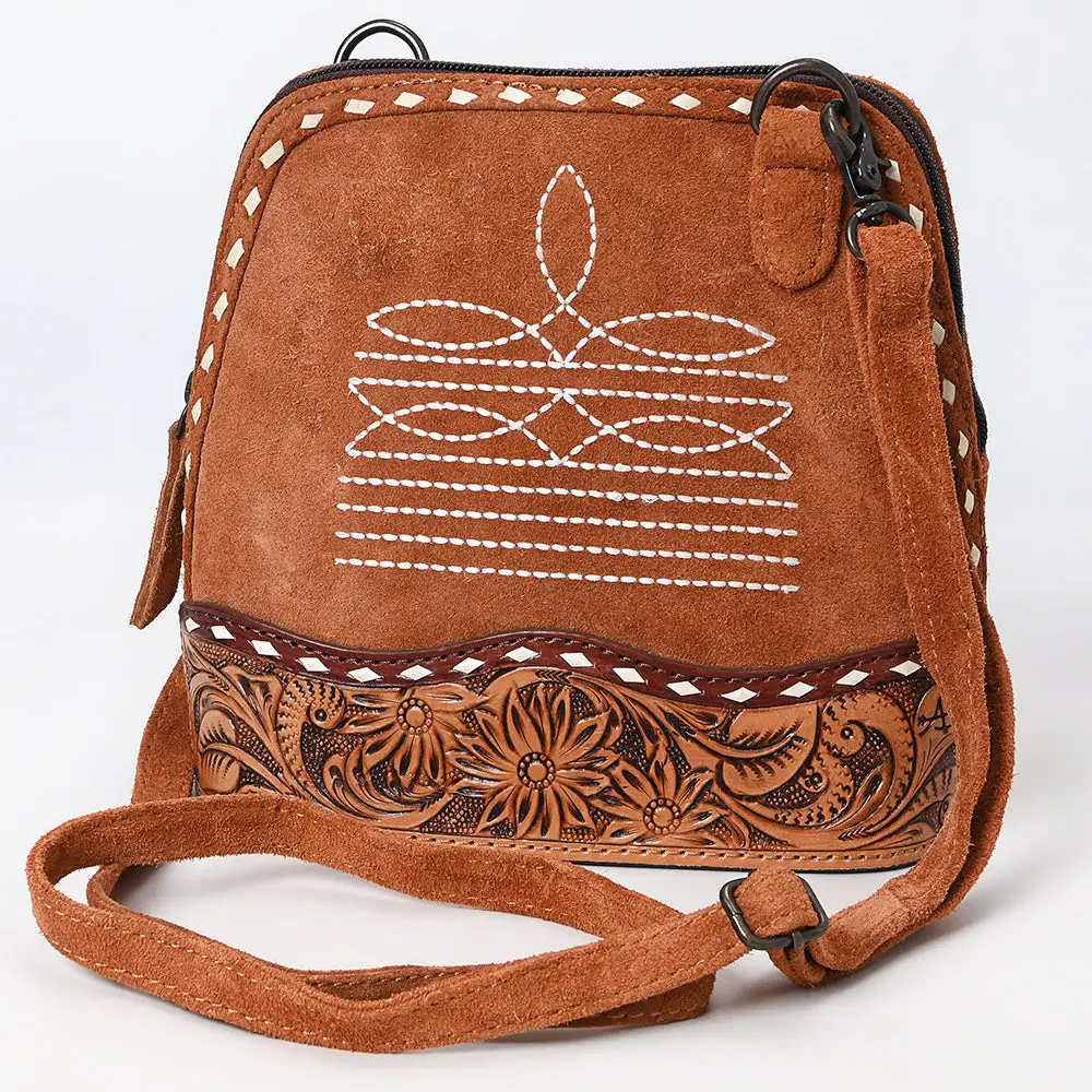 Bag - Genuine Suede Saddle Crossbody