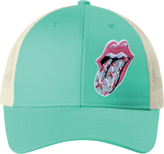 Decorated Hat - Tongue On Seafoam