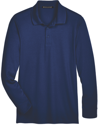 DG20L - Men's Performance Plaited Long Sleeve Polo - AMC