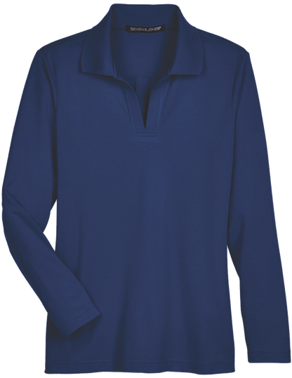 DG20LW - Women's Performance Plaited Long Sleeve Polo - AMC