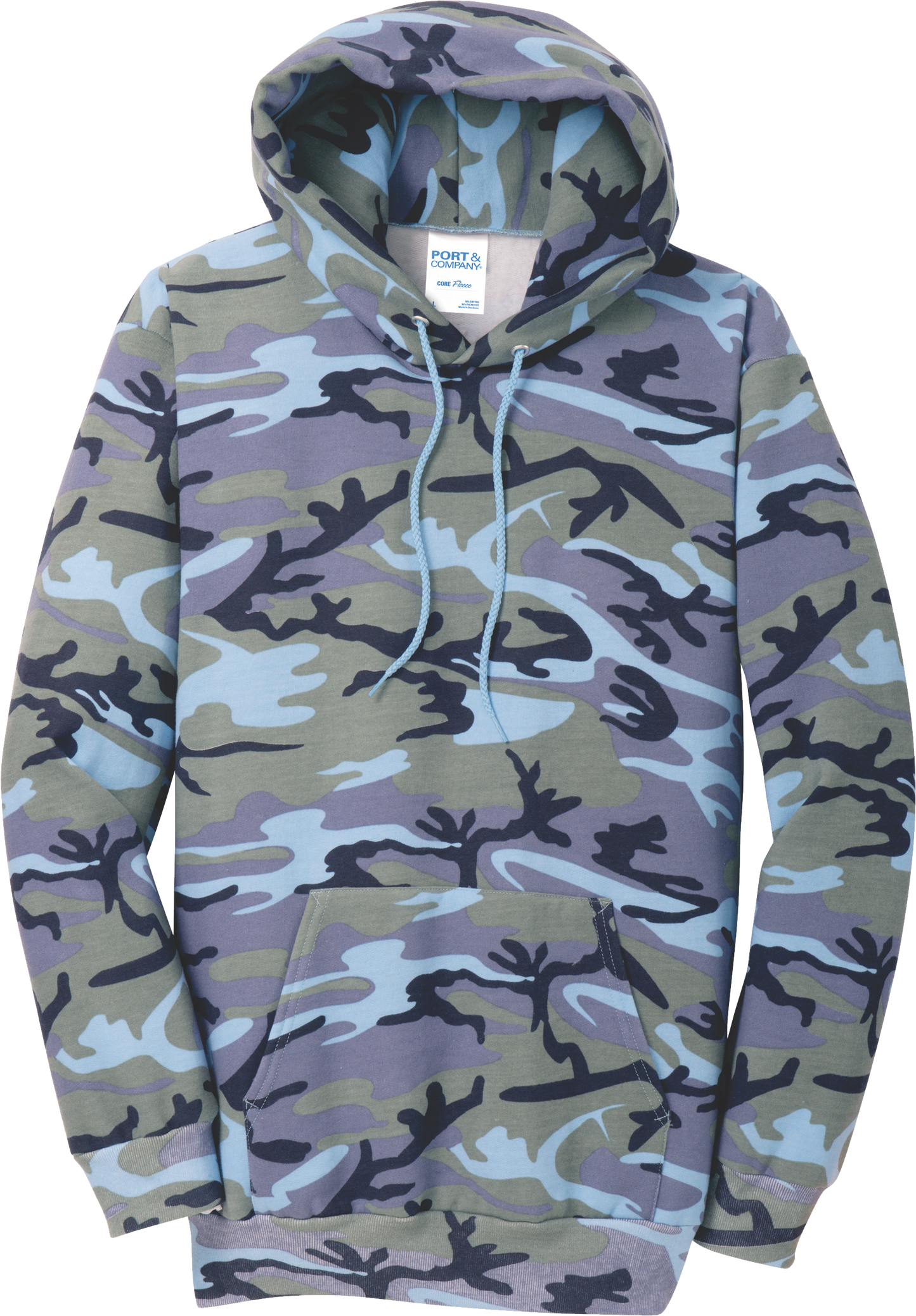 PC78HC - Core Fleece Camo Pullover Hooded Sweatshirt
