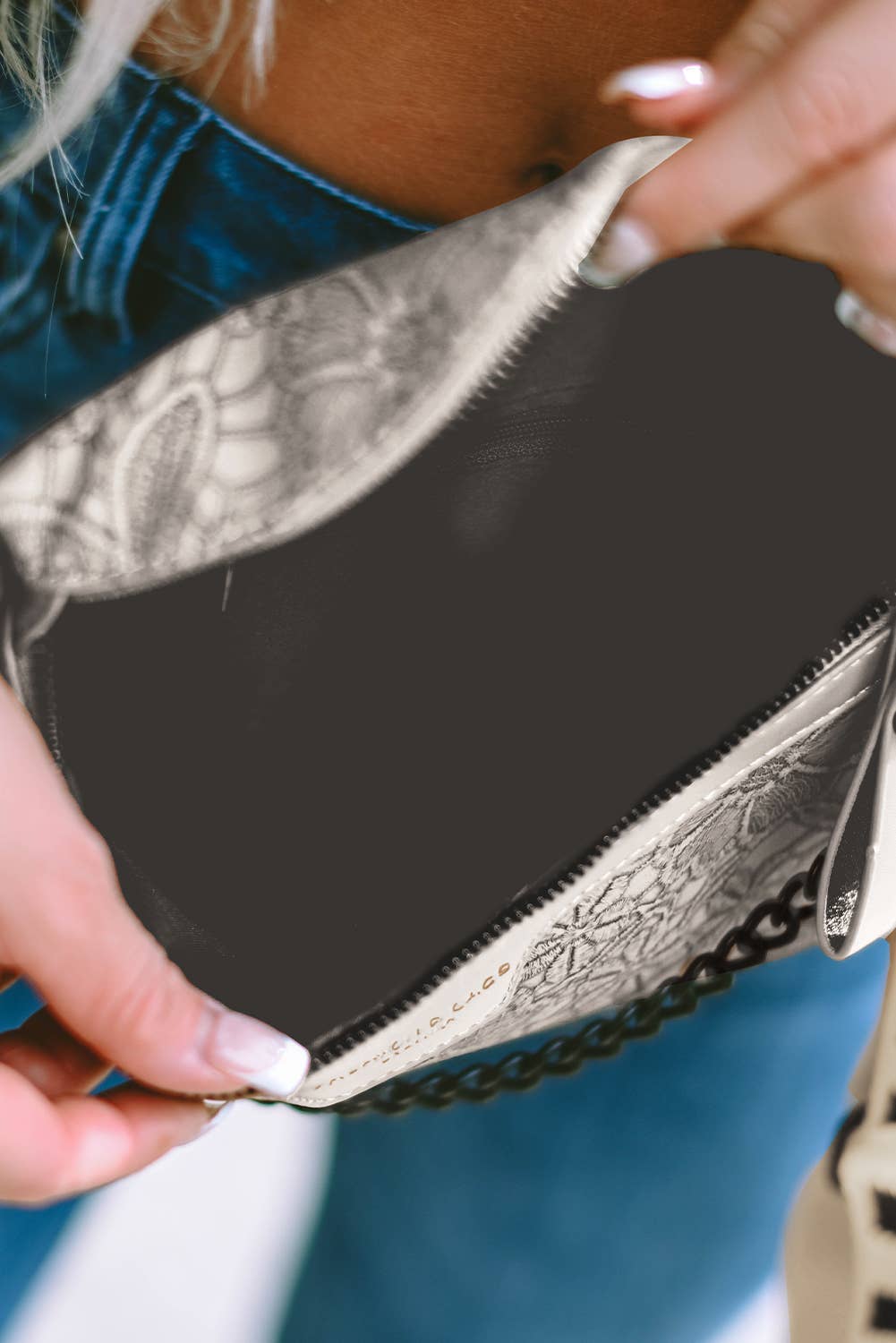 Bag - Colorblock Strap Chain Shoulder With Coin Purse