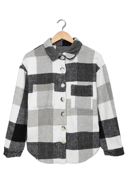 PE8511343 - Plaid Color Block Shacket - Herreid